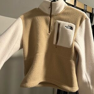 The North Face Sherpa Pullover Jacket - Cream & Tan